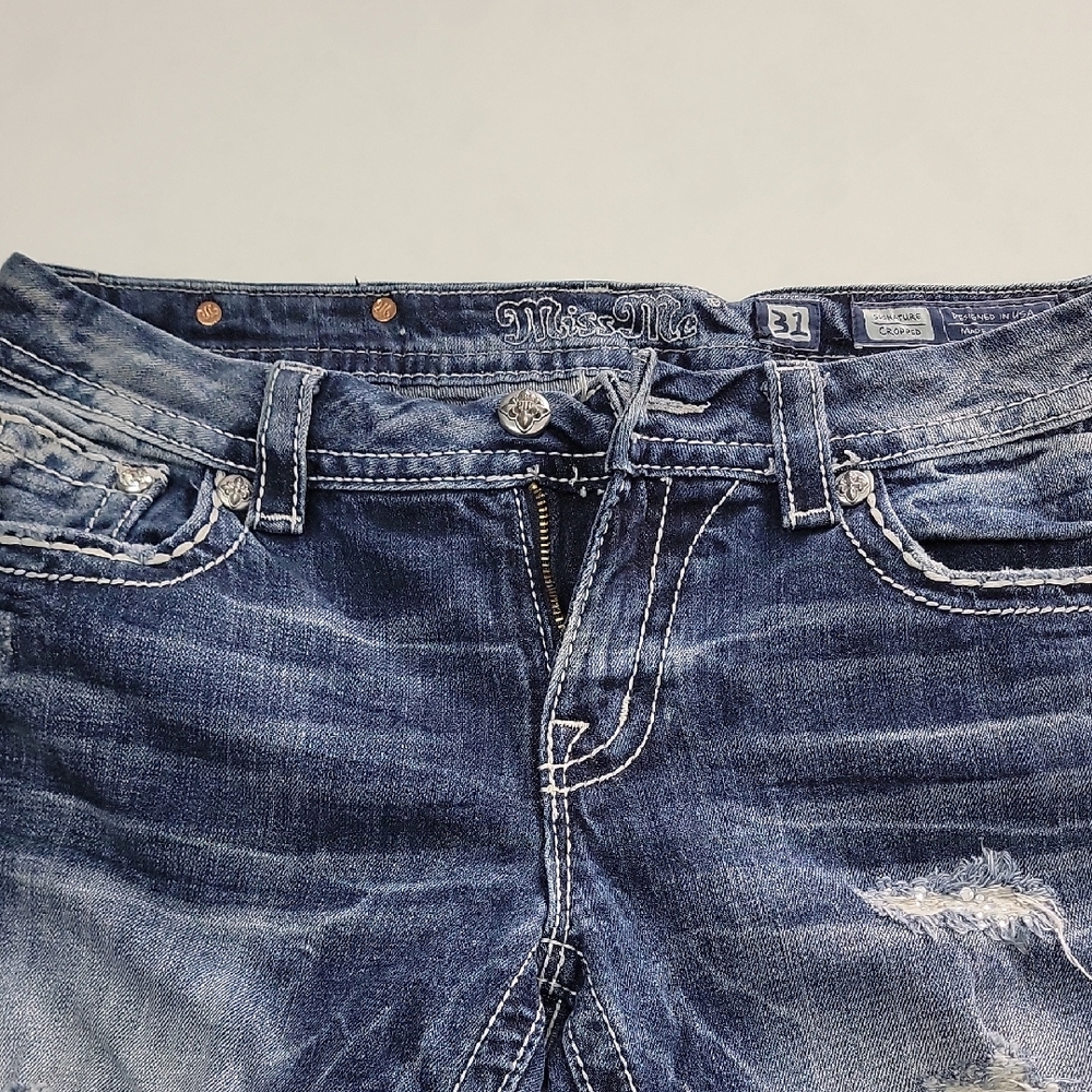 Women's Miss Me Dark Blue Distressed Jeans